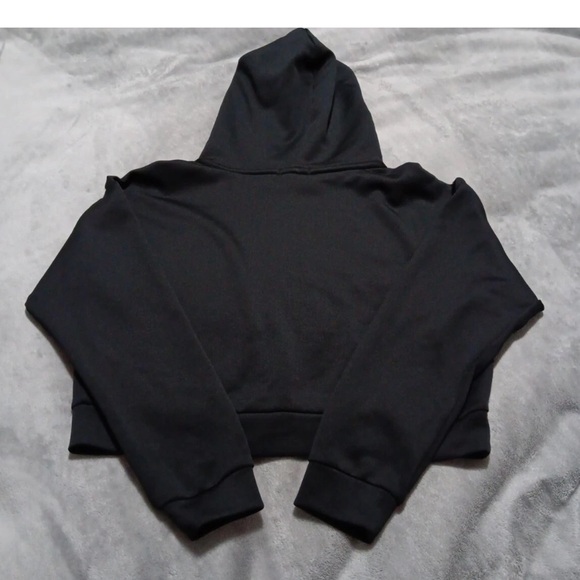 Good American black Cropped - soft and sporty scuba Hoodie- size small - Picture 3 of 7